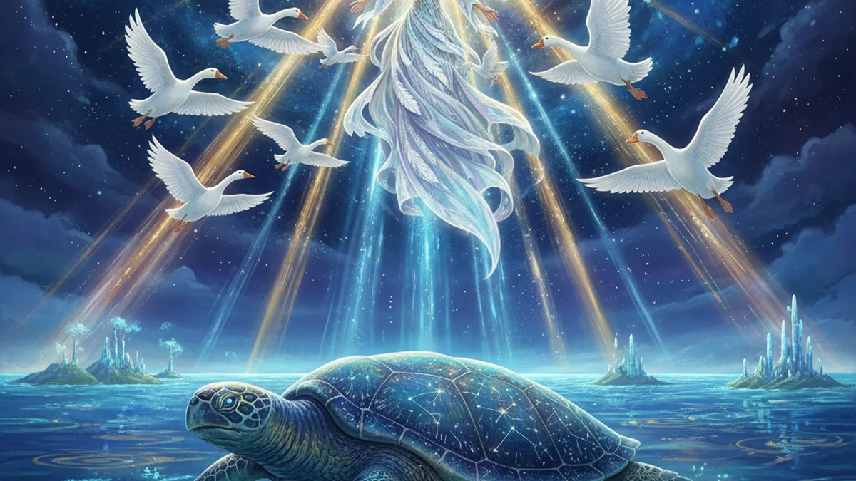 Sky Woman Falls - Creation Stories story illustration from Native American Legends