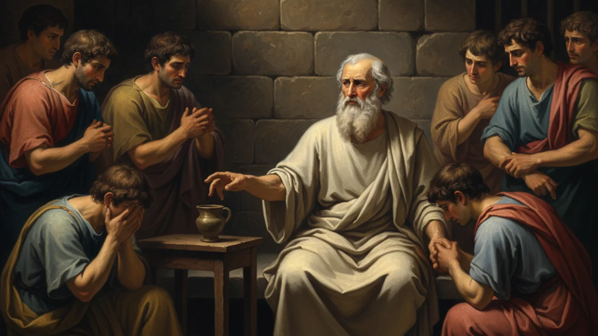 Socrates and the Hemlock - Socratic Dialogues story illustration from Stories of Famous Philosophers