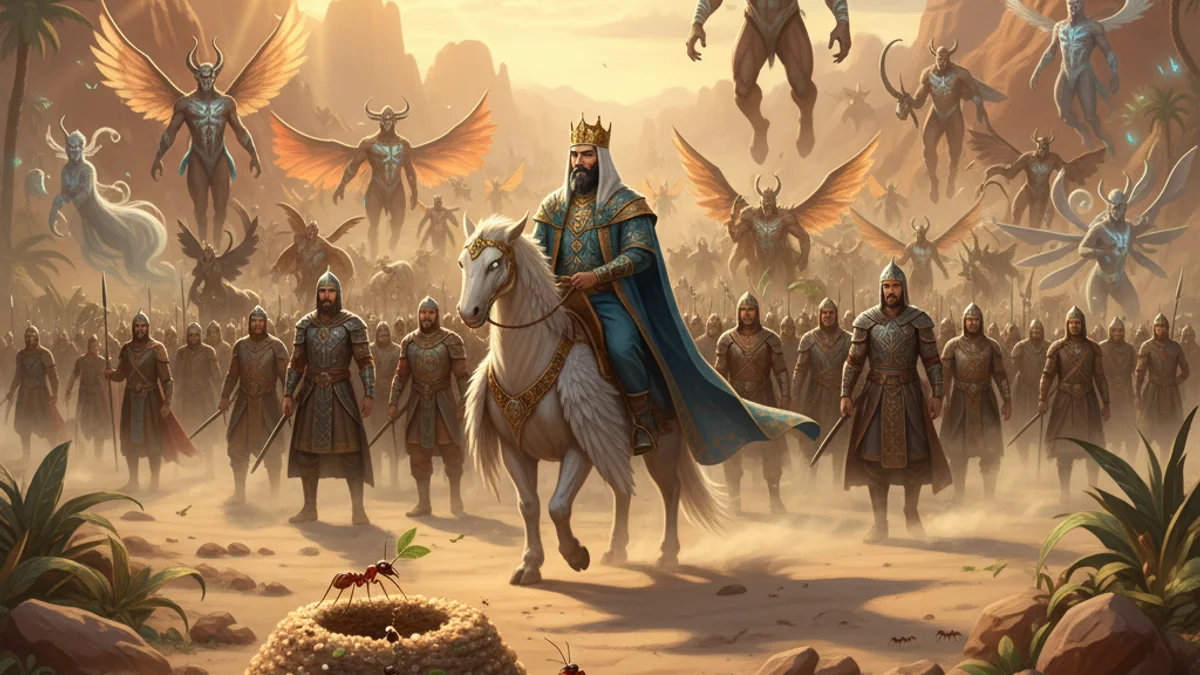 Sulayman and the Ants - Prophets story illustration from Islamic Tales