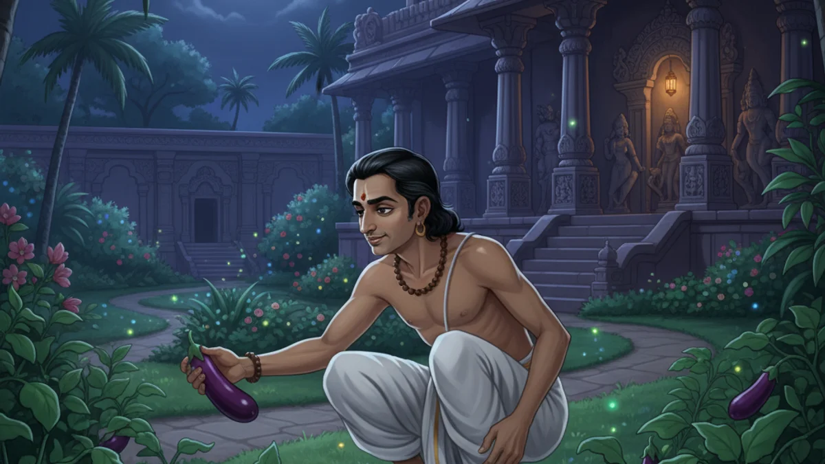 Illustration for Tenali Raman and the Brinjal - a tenali raman tales Indian Story Collections story with moral lessons