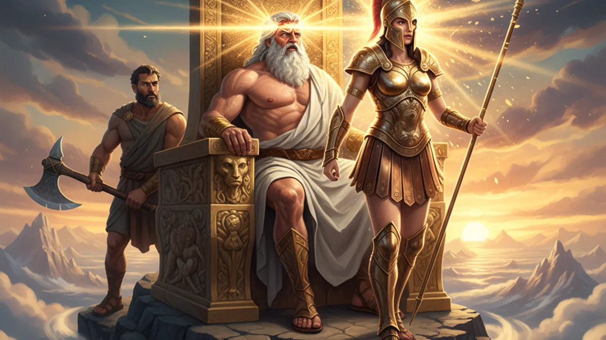 The Birth of Athena - Olympian Gods story illustration from Greek Myths