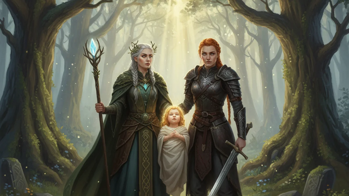 Illustration for The Birth of Fionn - a famous legends Celtic Myths story with moral lessons