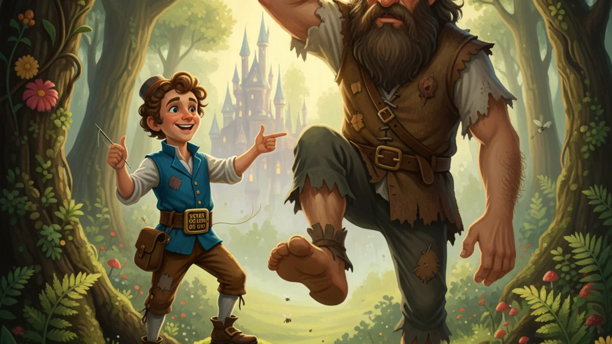 The Brave Little Tailor - Brothers Grimm Stories story illustration from European Folklore