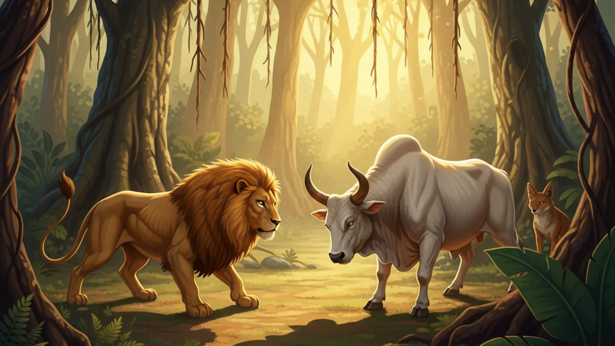 Illustration for The Broken Friendship - a tales of wisdom and strategy Panchatantra story with moral lessons