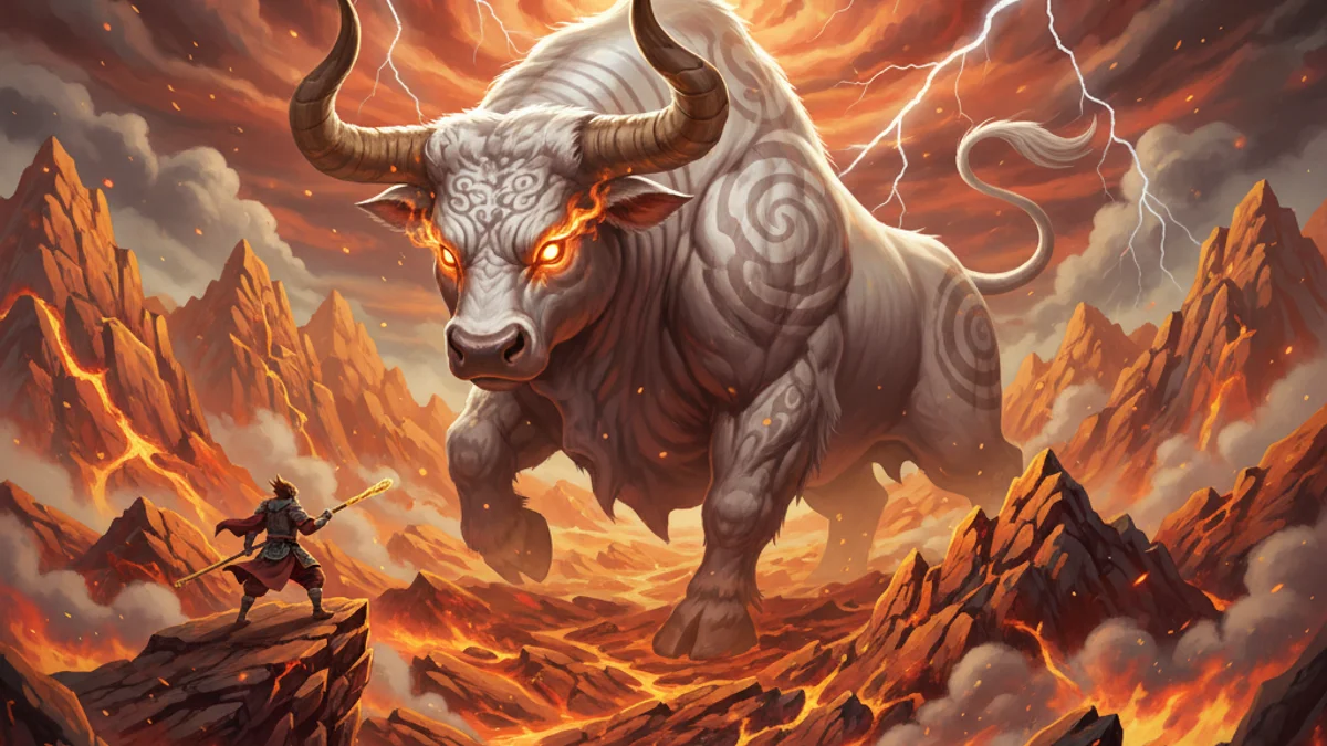 The Bull Demon King - Journey to the West story illustration from Chinese Legends