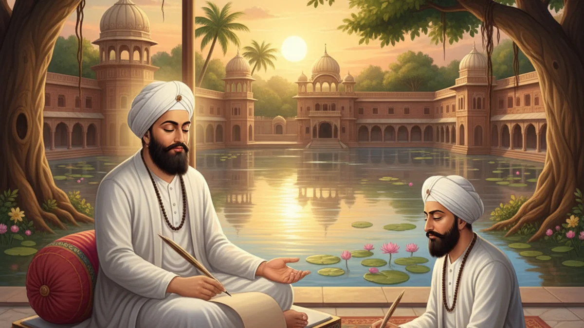 The Compilation of the Guru Granth Sahib - Additional Tales story illustration from Sikh Saakhis