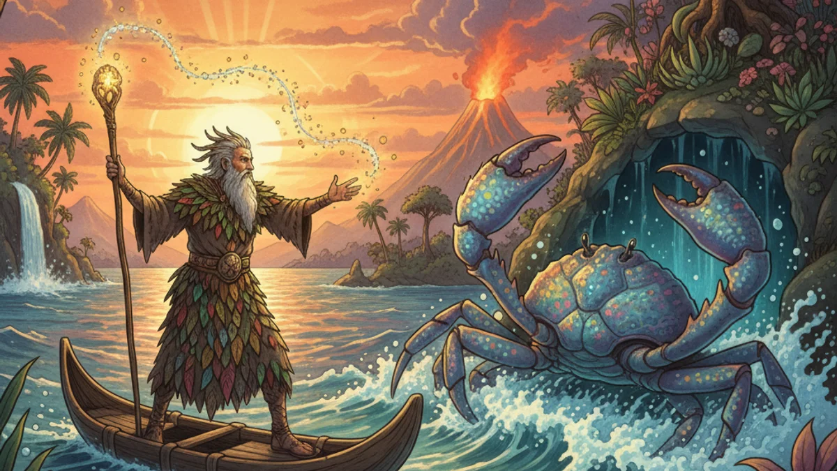 The Crab That Played with the Sea - Other Tales story illustration from Kipling's Just So Stories