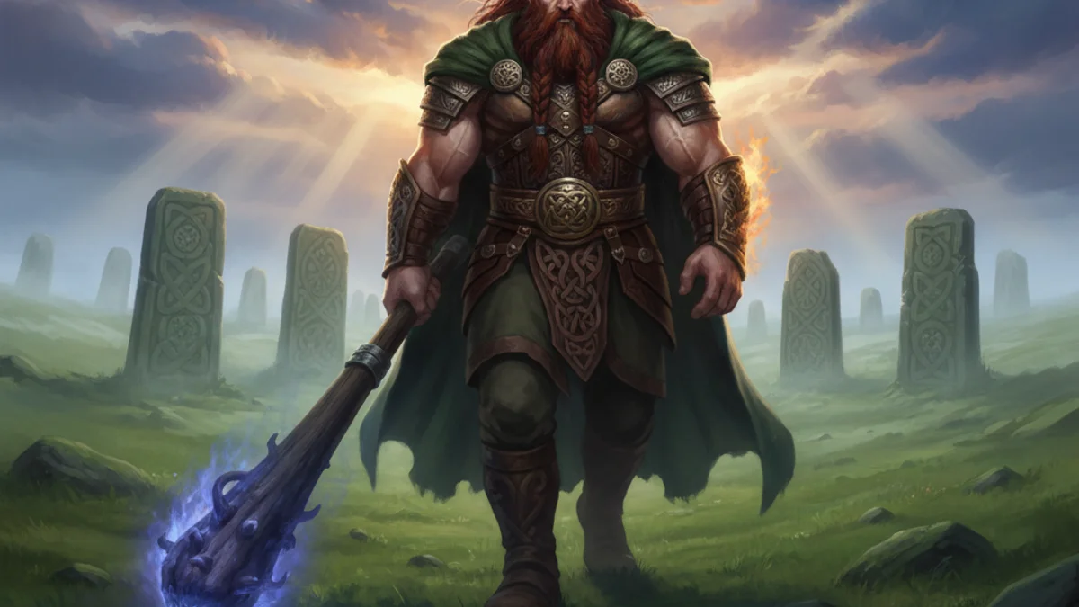 The Dagda's Club - Irish Gods and Goddesses story illustration from Celtic Myths