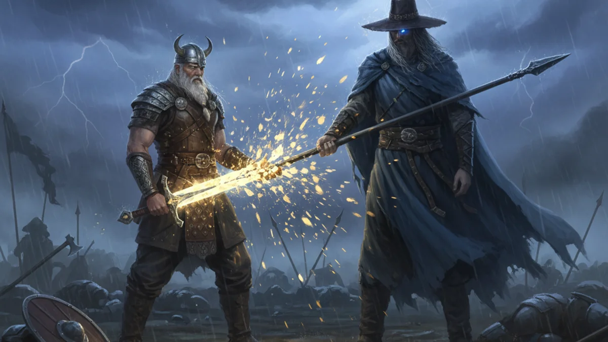 Illustration for The Death of Sigmund - a norse heroes Norse Myths story with moral lessons