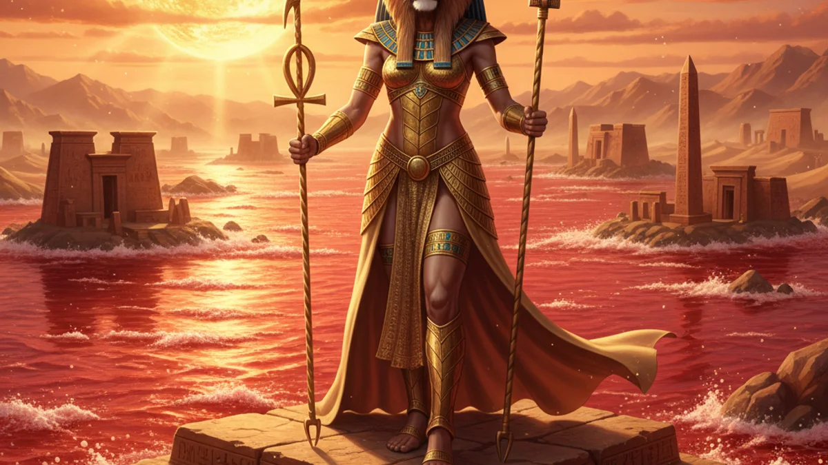 Illustration for The Destruction of Mankind - a additional tales Egyptian Mythology story with moral lessons