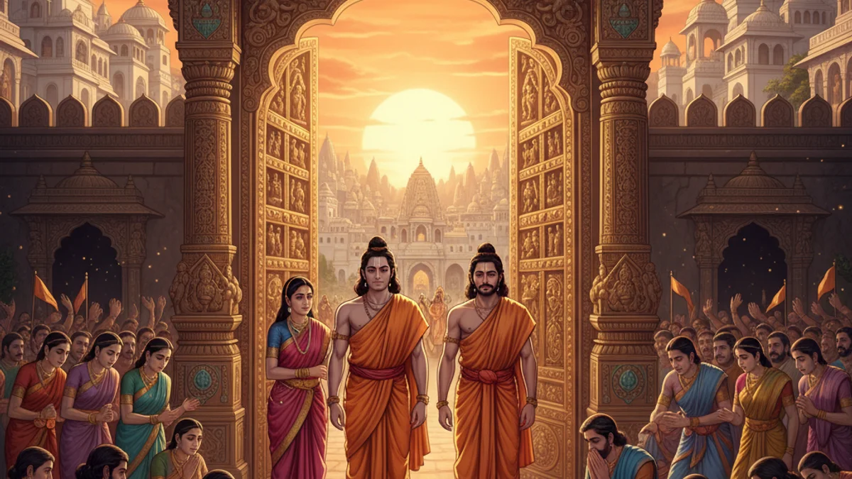 The Exile of Rama - Stories from the Ramayana story illustration from Hindu Epics