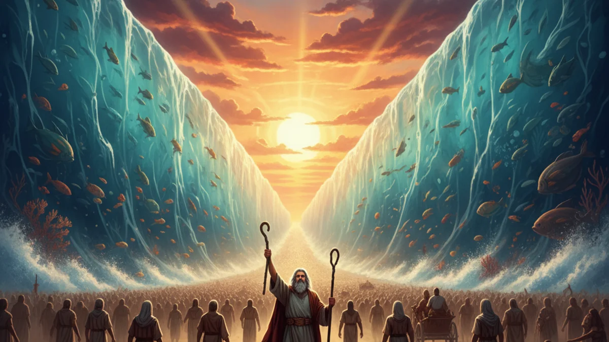 The Exodus from Egypt - Tales from the Torah story illustration from Jewish Folklore