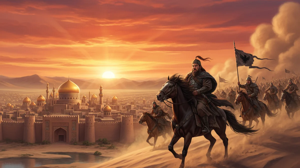 The Fall of Khwarezm - Tales of Mongol Conquests story illustration from Mongolian Epics