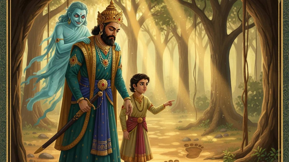 Illustration for The Father and Son - a vikram and betaal Indian Story Collections story with moral lessons