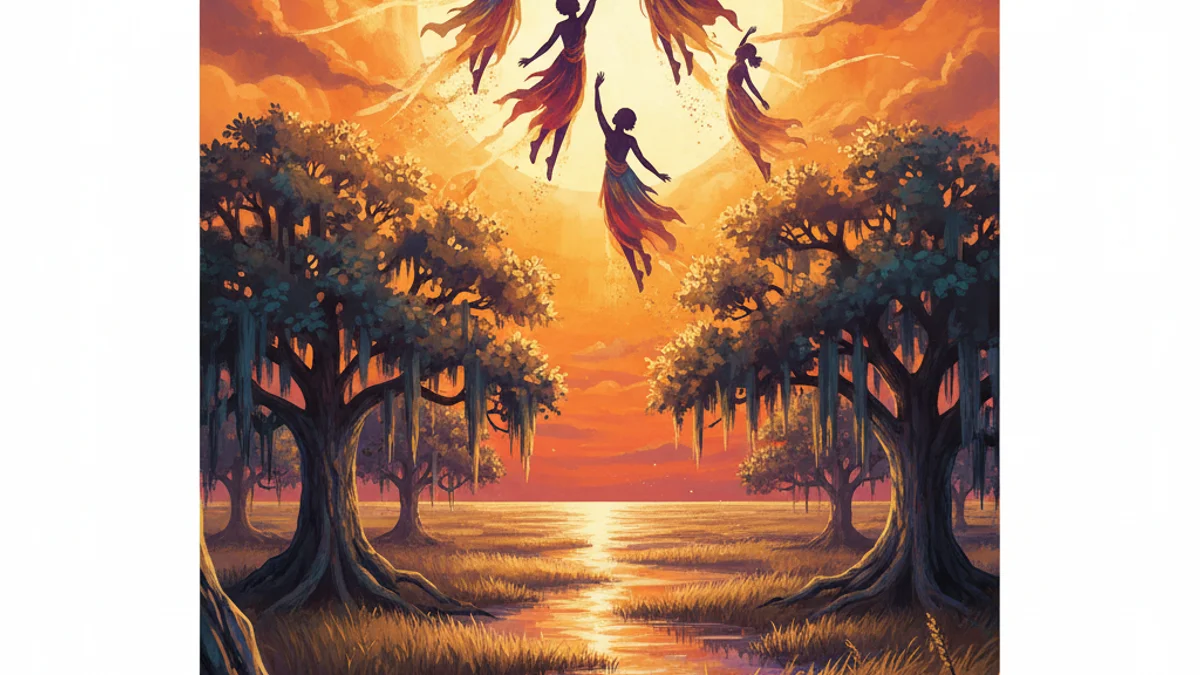 The Flying Africans (Extended) - Sea Island Tales story illustration from Gullah Geechee