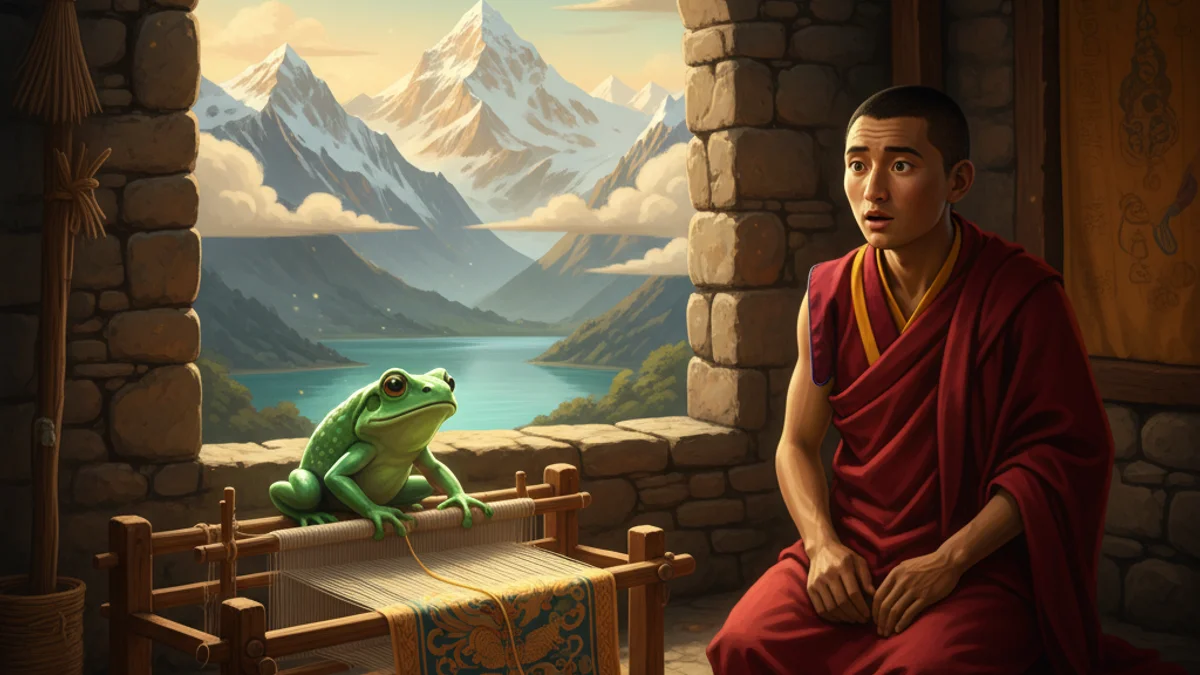 Illustration for The Frog Bride - a folk tales Tibetan Folklore story with moral lessons