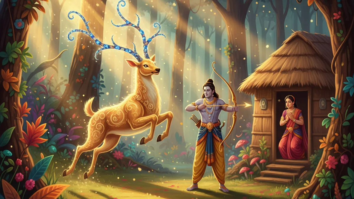 The Golden Deer - Stories from the Ramayana story illustration from Hindu Epics