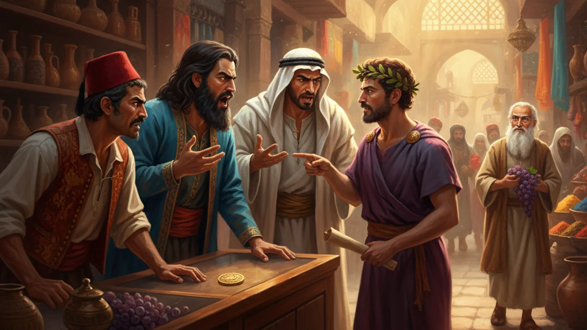 The Grapes - Parables of Rumi story illustration from Sufi Parables