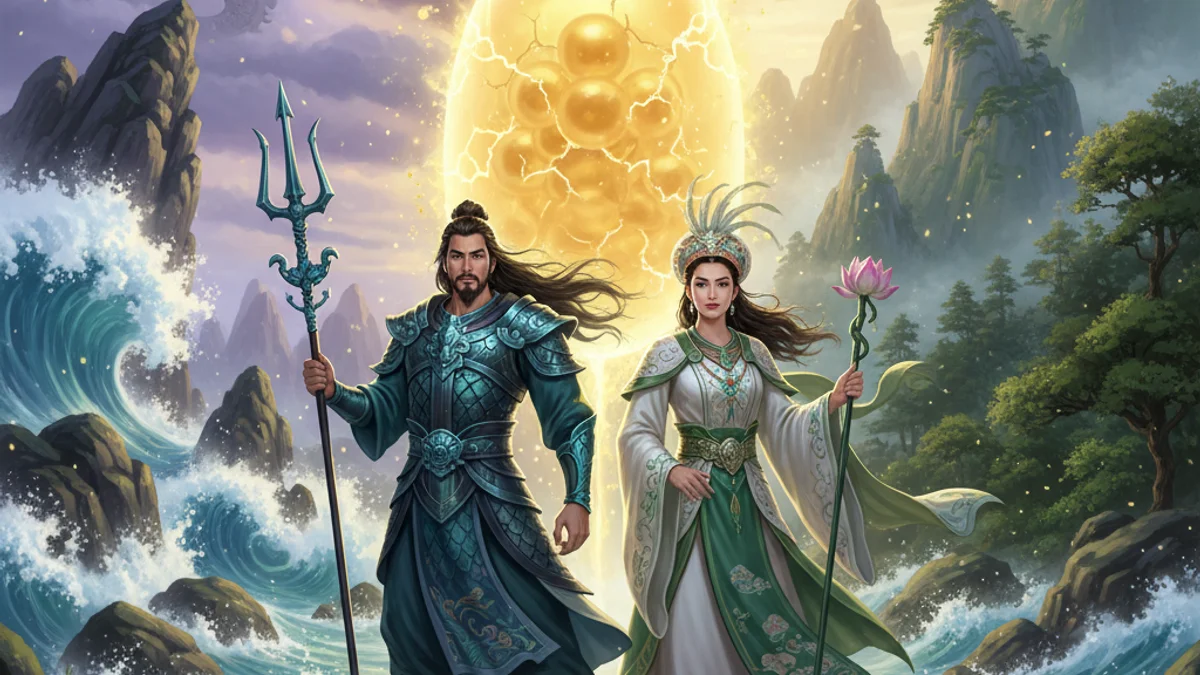 The Hundred-Egg Legend - Origin Legends story illustration from Vietnamese Folklore