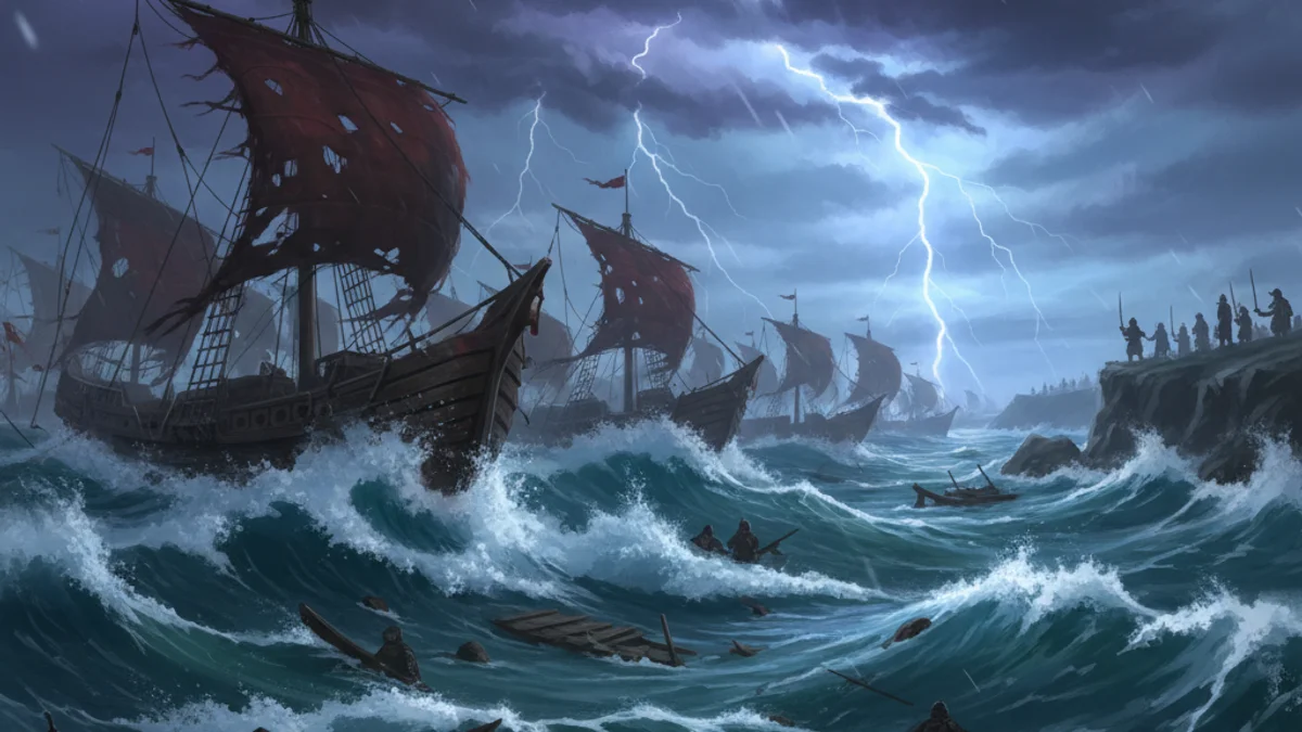 The Invasion of Japan - Tales of Mongol Conquests story illustration from Mongolian Epics