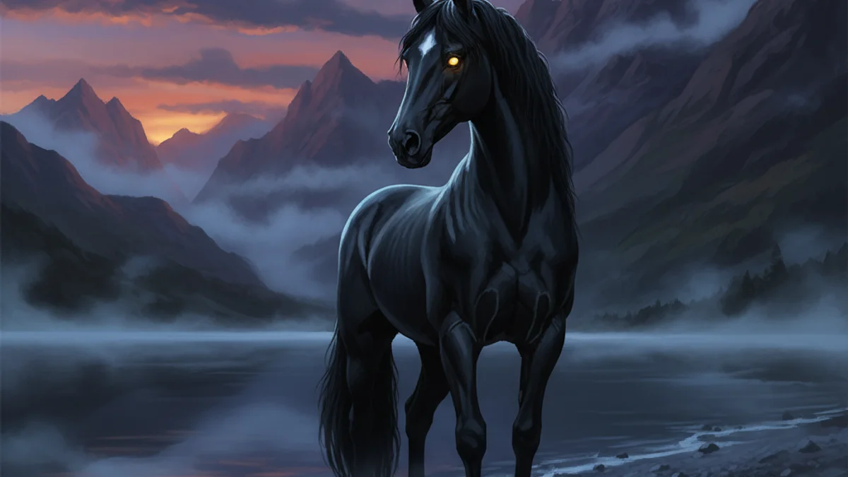 The Kelpie - Mythical Creatures story illustration from Celtic Myths