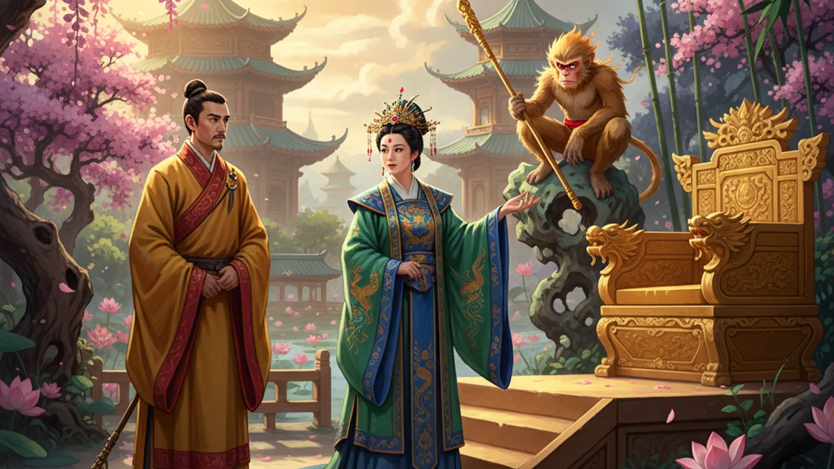 The Kingdom of Women - Journey to the West story illustration from Chinese Legends