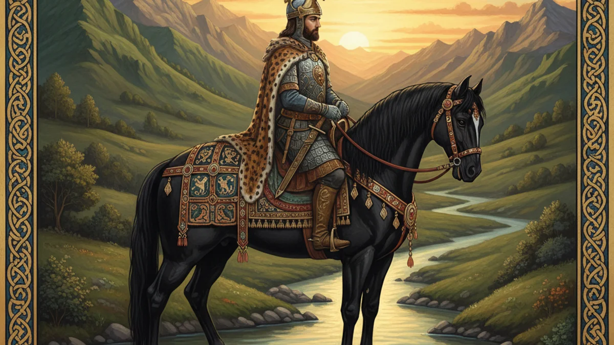 The Knight in the Panther's Skin - Hero Tales story illustration from Georgian Folklore