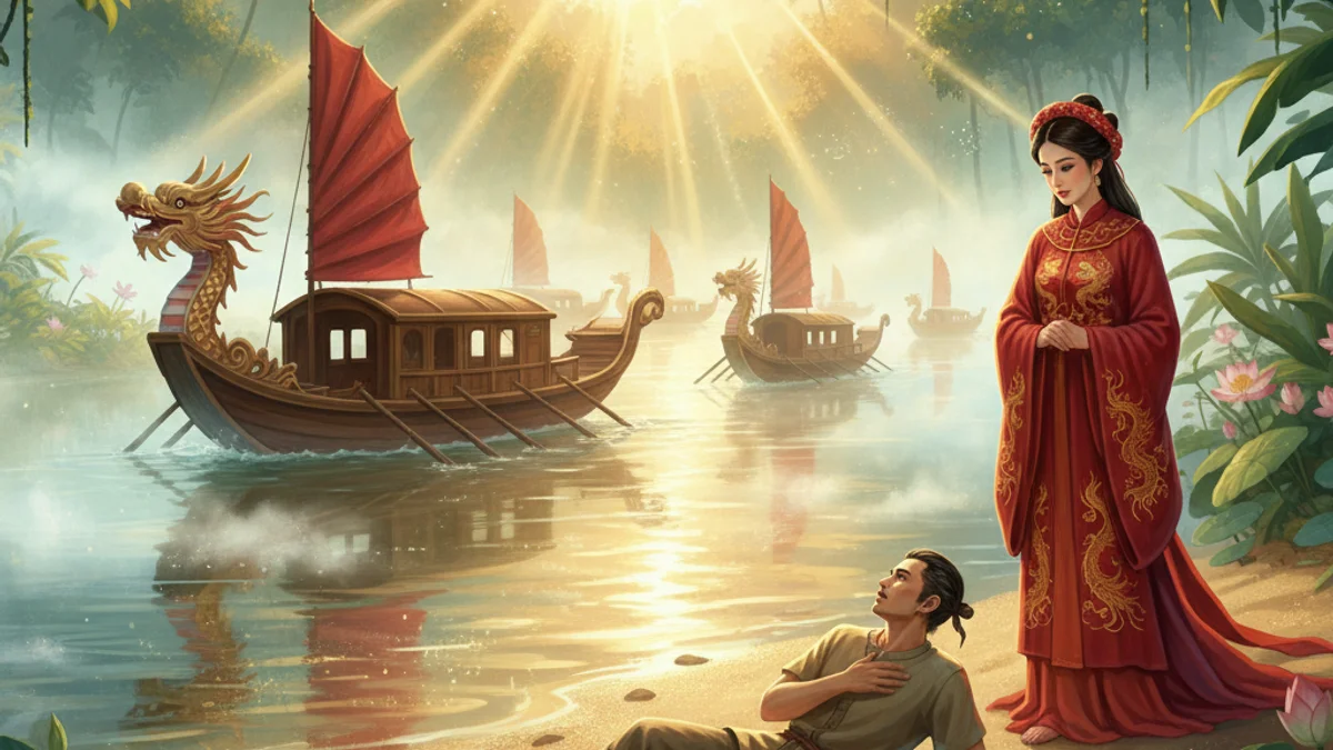 The Legend of Chu Dong Tu - Classic Tales story illustration from Vietnamese Folklore