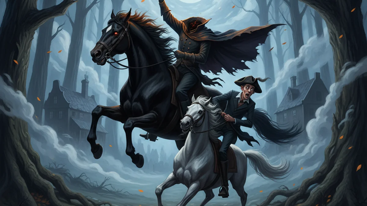 The Legend of Sleepy Hollow - Ghost Stories story illustration from Halloween Folklore