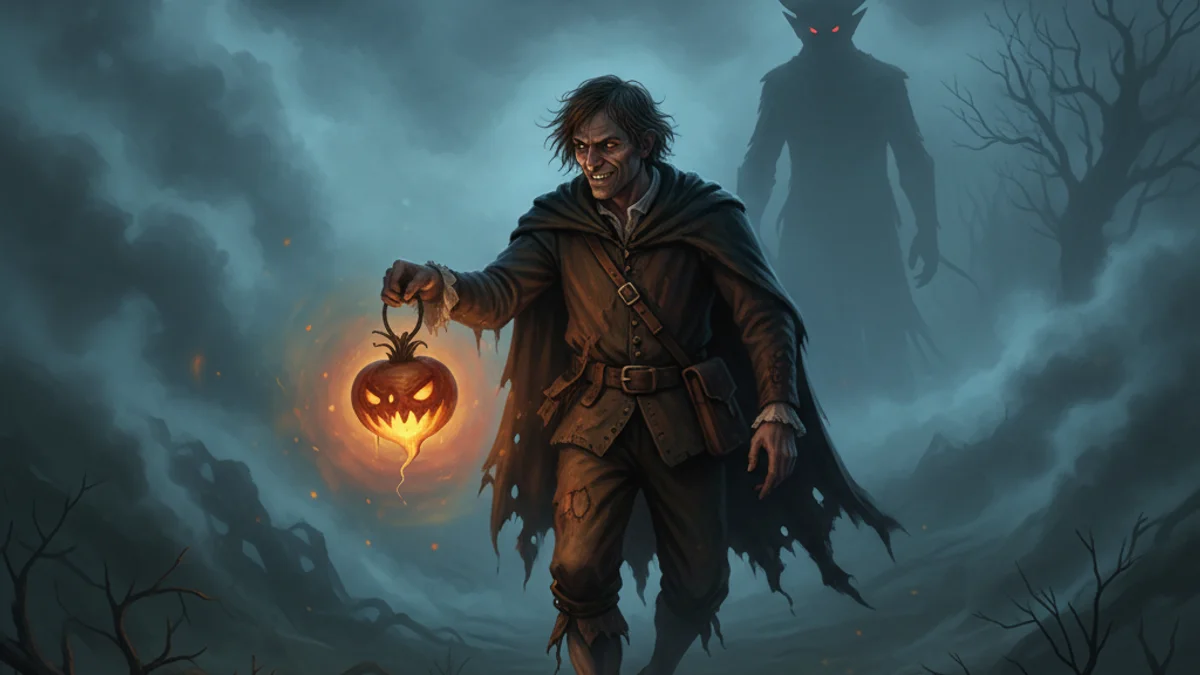 The Legend of Stingy Jack - Origin Legends story illustration from Halloween Folklore