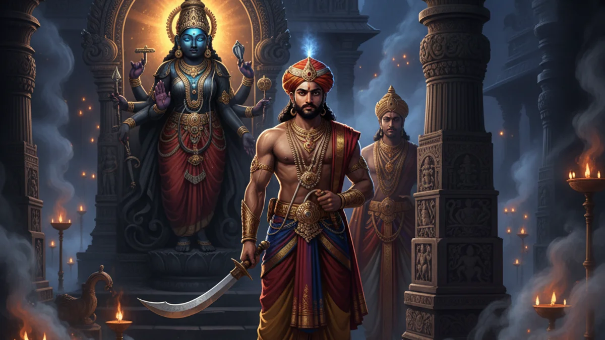 The Loyal Servant - Vikram and Betaal story illustration from Indian Story Collections