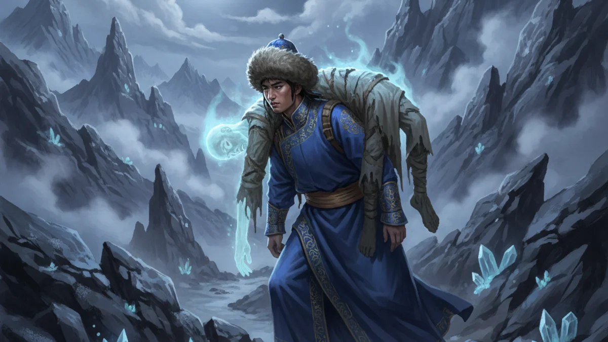 The Magic Dead Man - Folk Tales story illustration from Mongolian Folklore