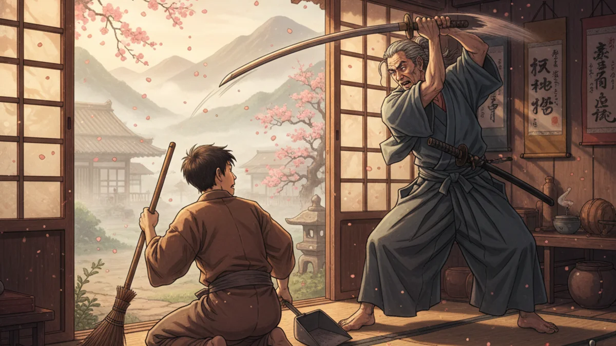 The Master and the Student - Tales of Bushido story illustration from Japanese Samurai Legends