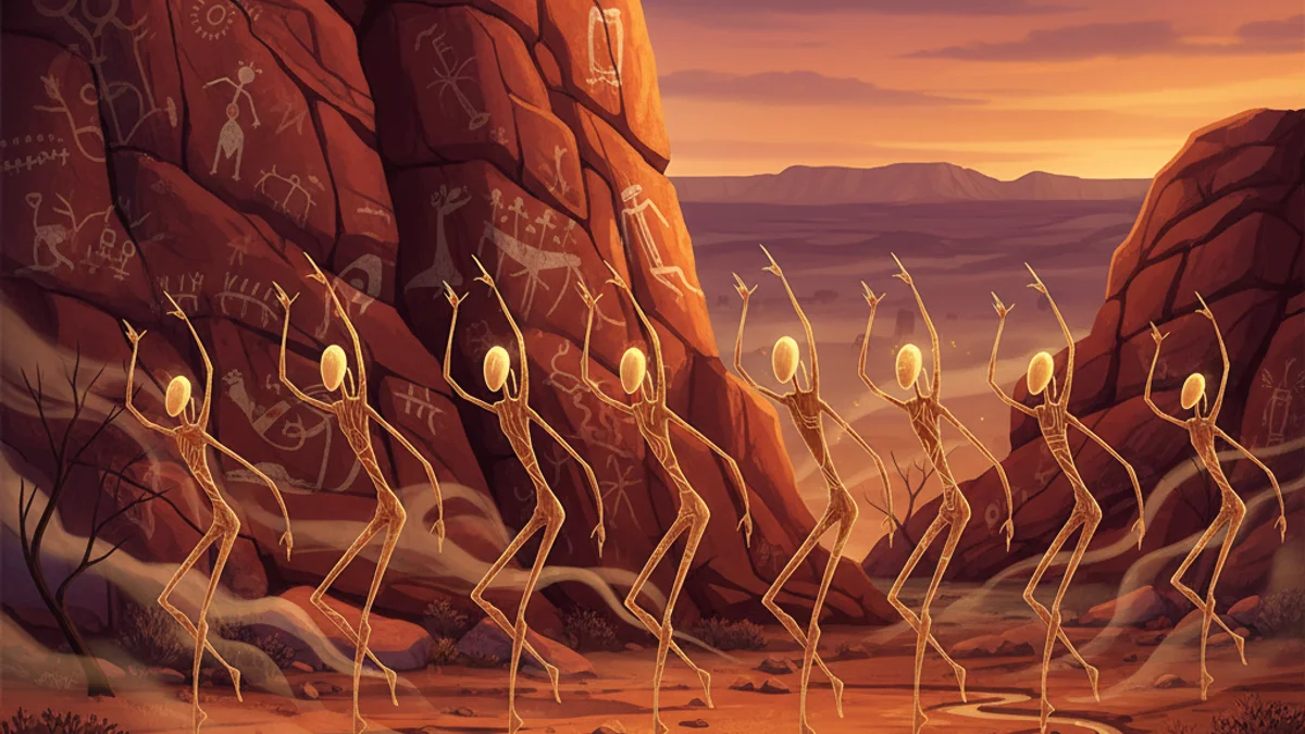 The Mimi Spirits - Dreamtime Stories story illustration from Australian Aboriginal