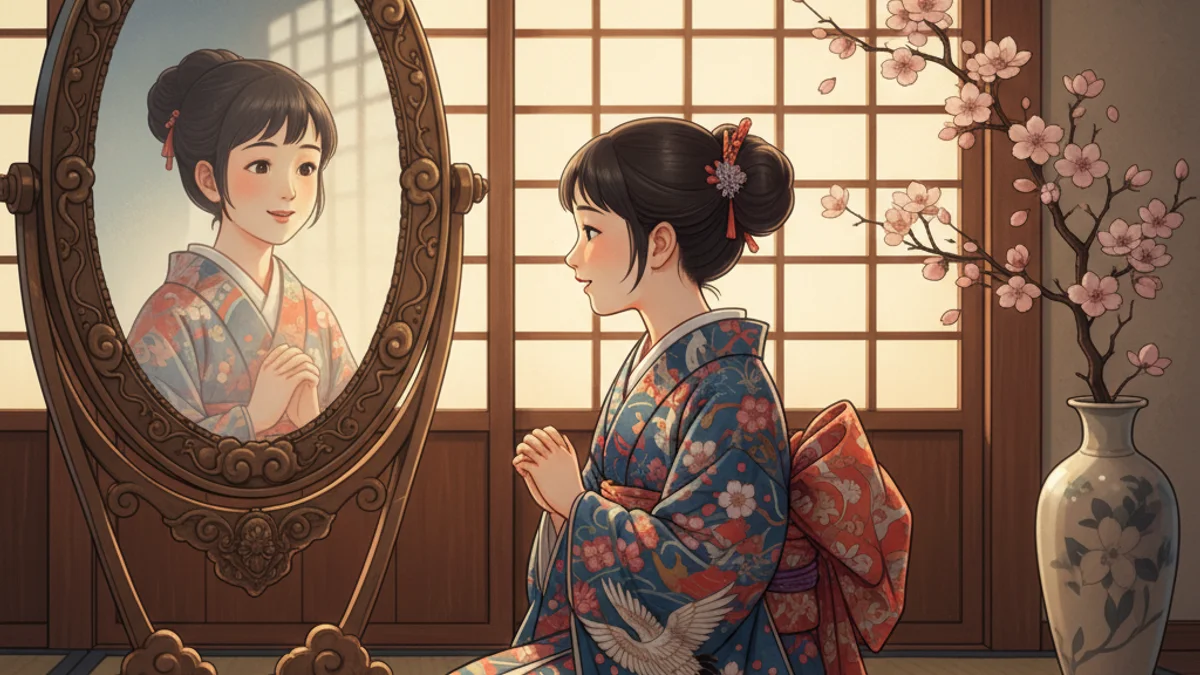 The Mirror of Matsuyama - Classic Folktales story illustration from Japanese Folklore
