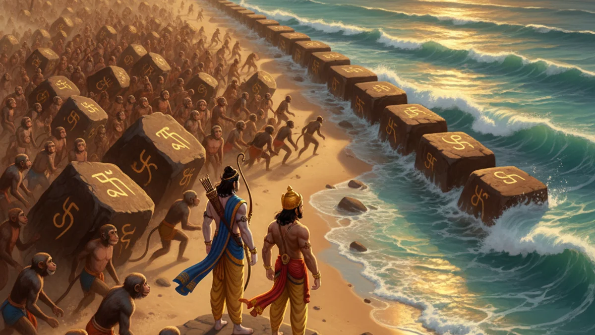 The Monkey Army - Stories from the Ramayana story illustration from Hindu Epics