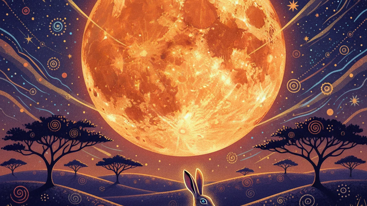 The Origin of Death - San Tales story illustration from Southern African Folklore