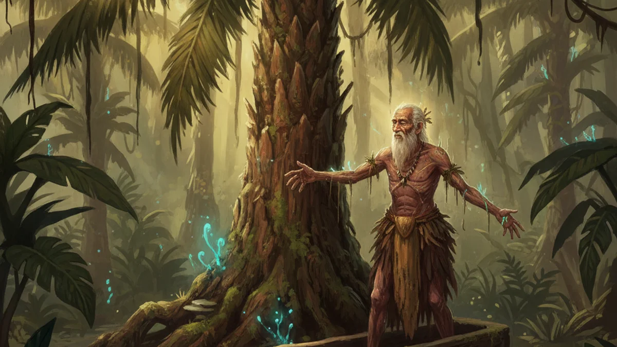 The Origin of Sago - Papua New Guinea story illustration from Pacific Island Mythology