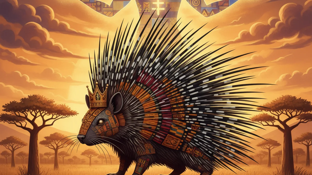 The Porcupine's Quills - Ashanti Tales story illustration from West African Folklore