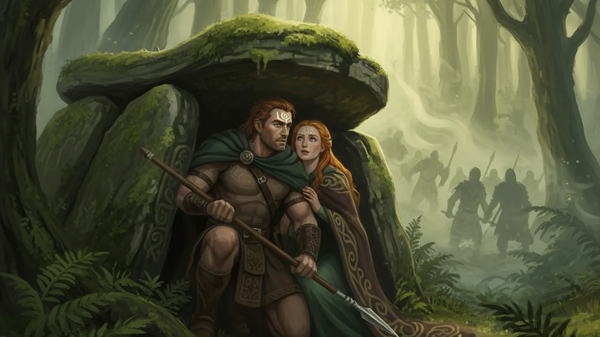 The Pursuit of Diarmuid and Grainne (Extended) - Fenian Cycle story illustration from Irish Legendary Cycles