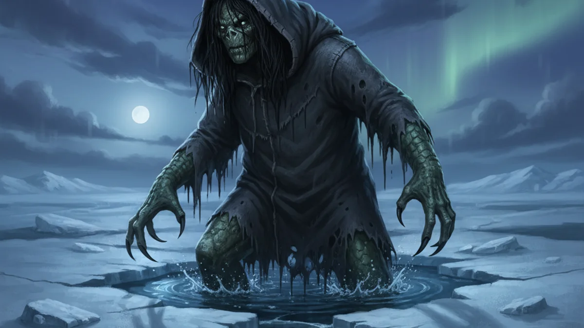 The Qallupilluk - Supernatural Tales story illustration from Inuit and Arctic Folklore