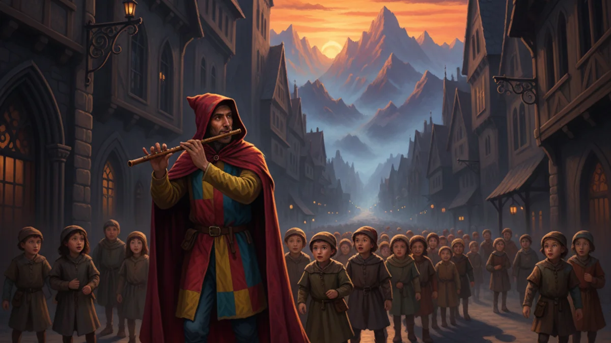 Illustration for The Rattenfanger - a regional legends German Folklore story with moral lessons