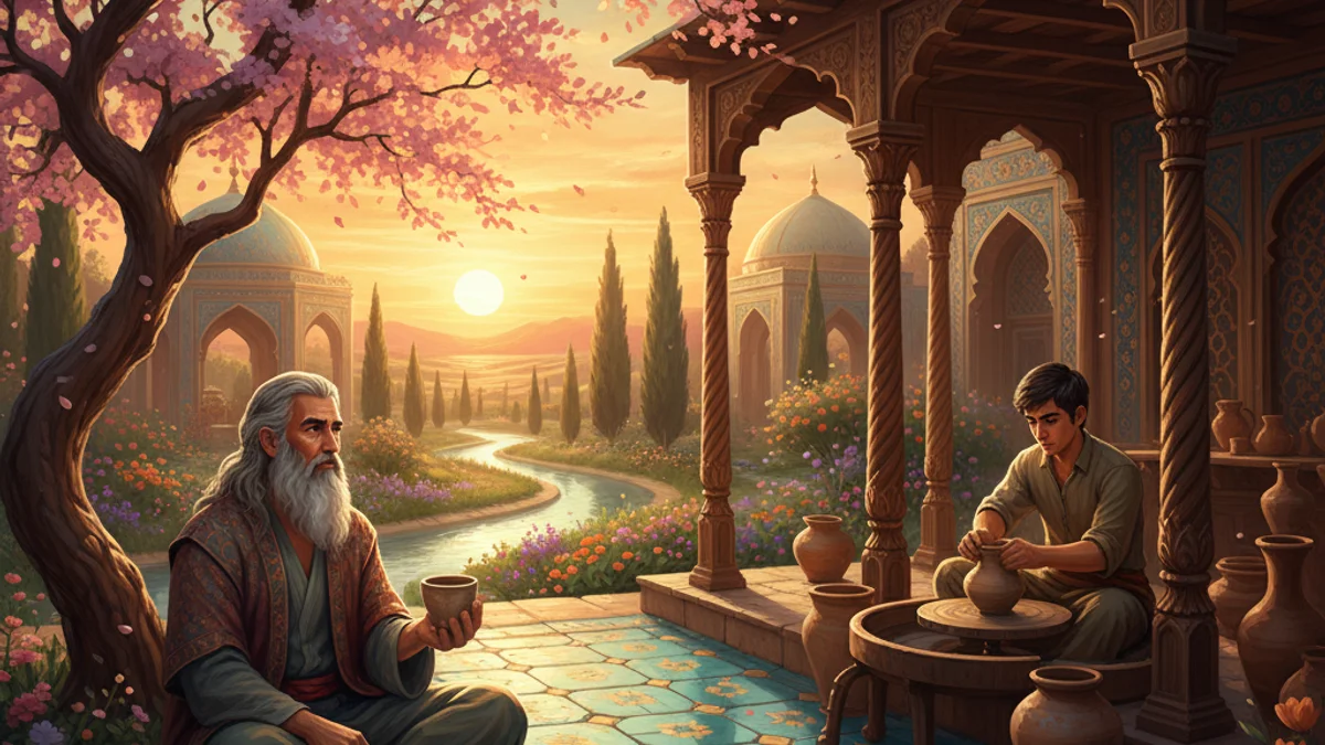 The Rubaiyat Stories - Persian Tales story illustration from Middle Eastern Folklore