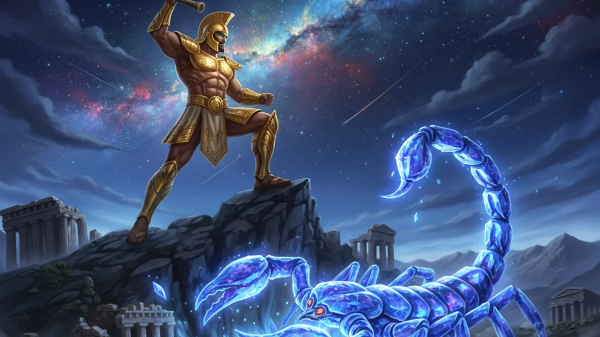 The Scorpion and Orion - Constellation Myths story illustration from Cross-Cultural Themes