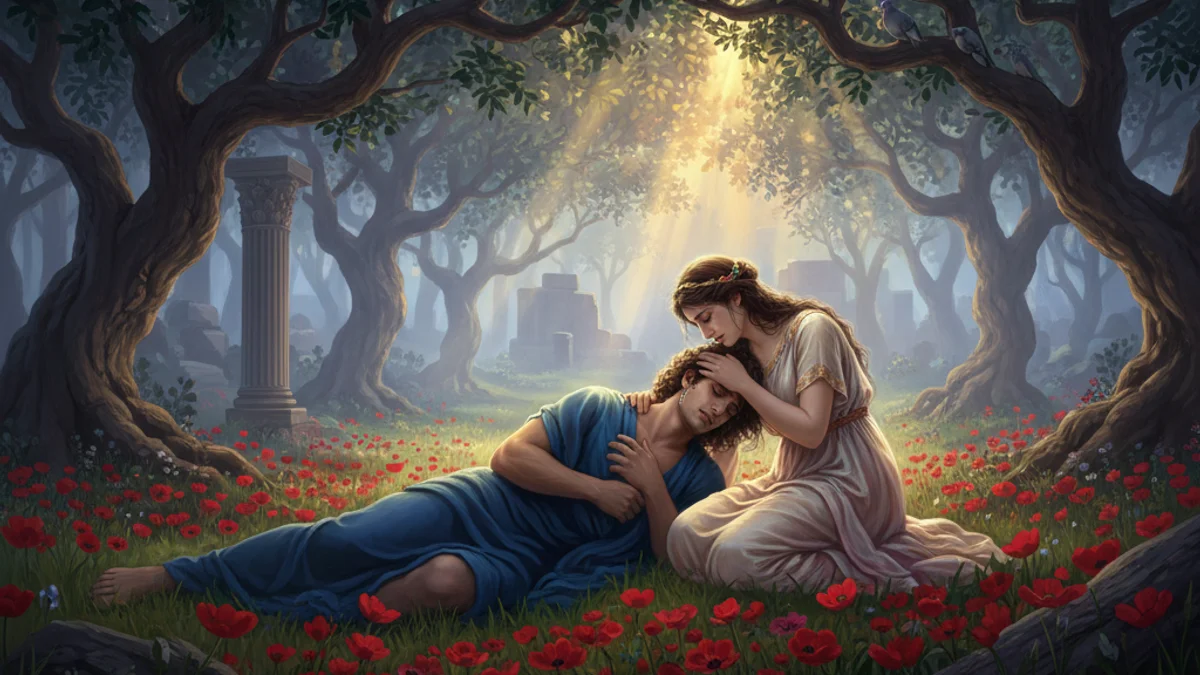 Illustration for The Story of Adonis - a famous myths Greek Myths story with moral lessons