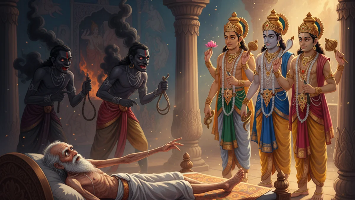 The Story of Ajamila - Tales from the Bhagavata Purana story illustration from Hindu Puranas