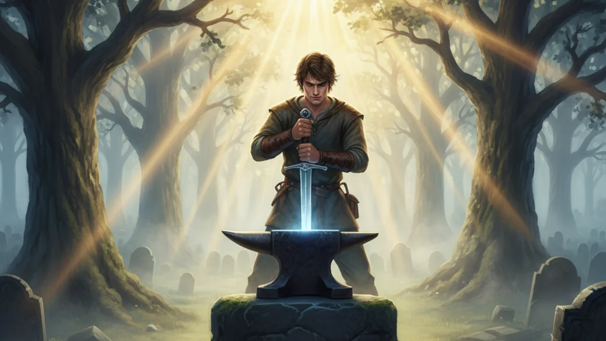 The Sword in the Stone - Stories of King Arthur story illustration from Arthurian Legends