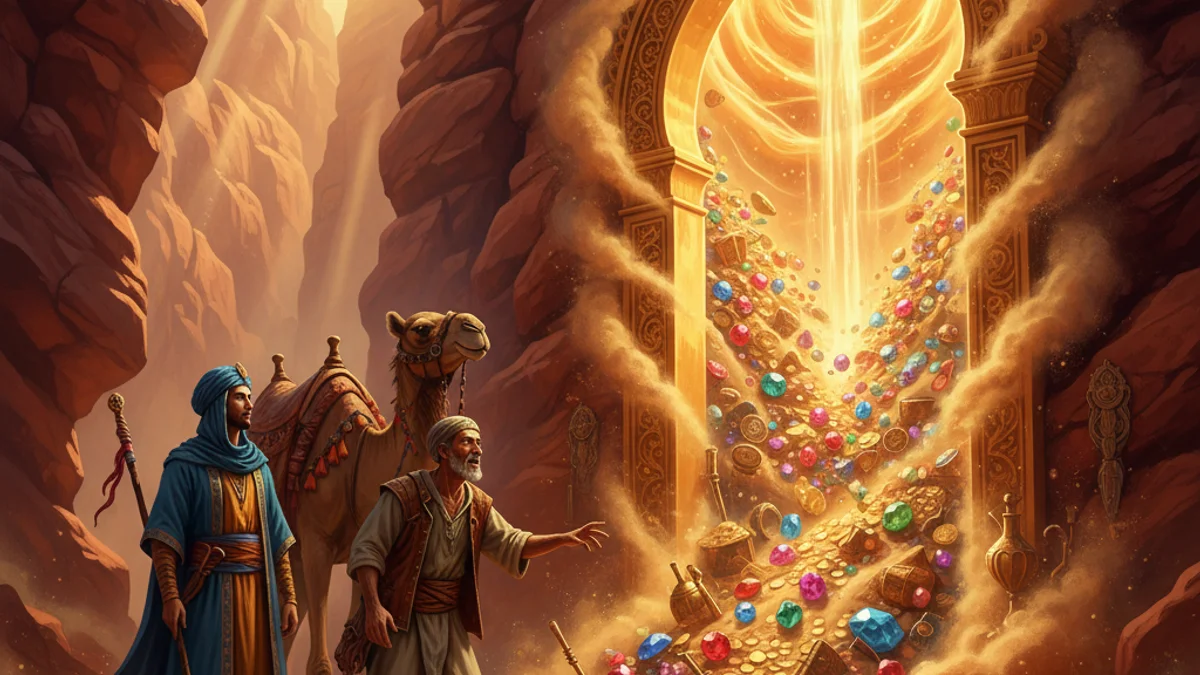 The Tale of the Blind Baba Abdalla - Additional Tales story illustration from Arabian Nights