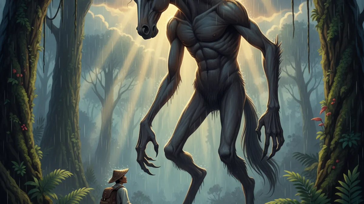 Illustration for The Tikbalang - a creatures and spirits Filipino Mythology story with moral lessons