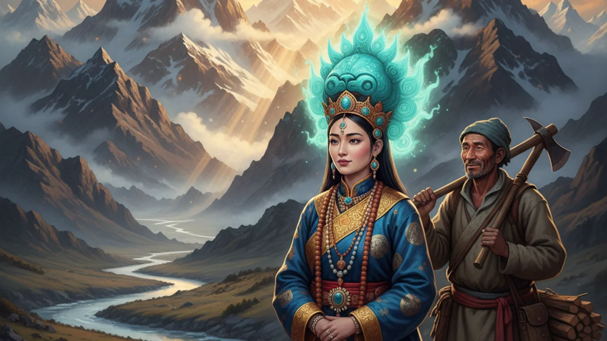 The Turquoise Princess - Folk Tales story illustration from Tibetan Folklore